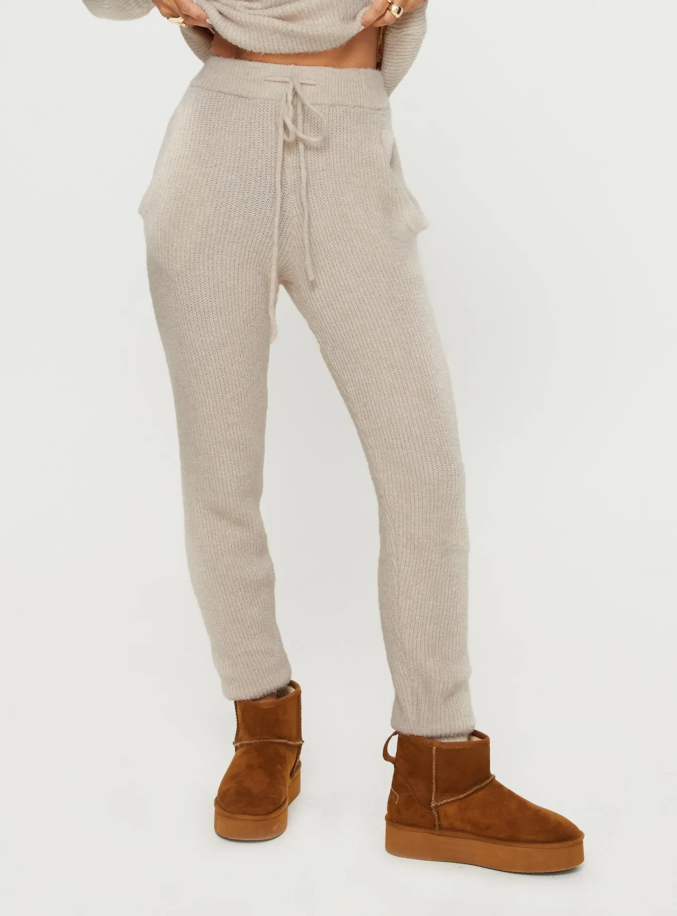 Abrams Rib Knit Pant Beige