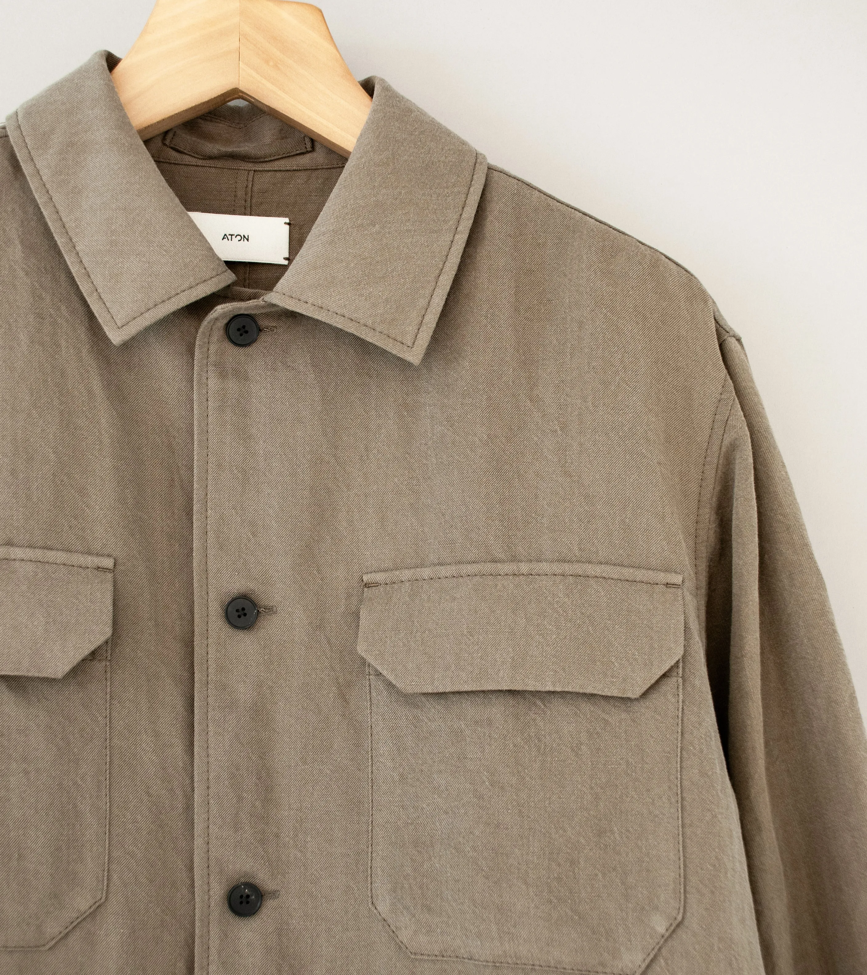 Aton 'CPO Shirt' (Gray Nidom Silk Linen)