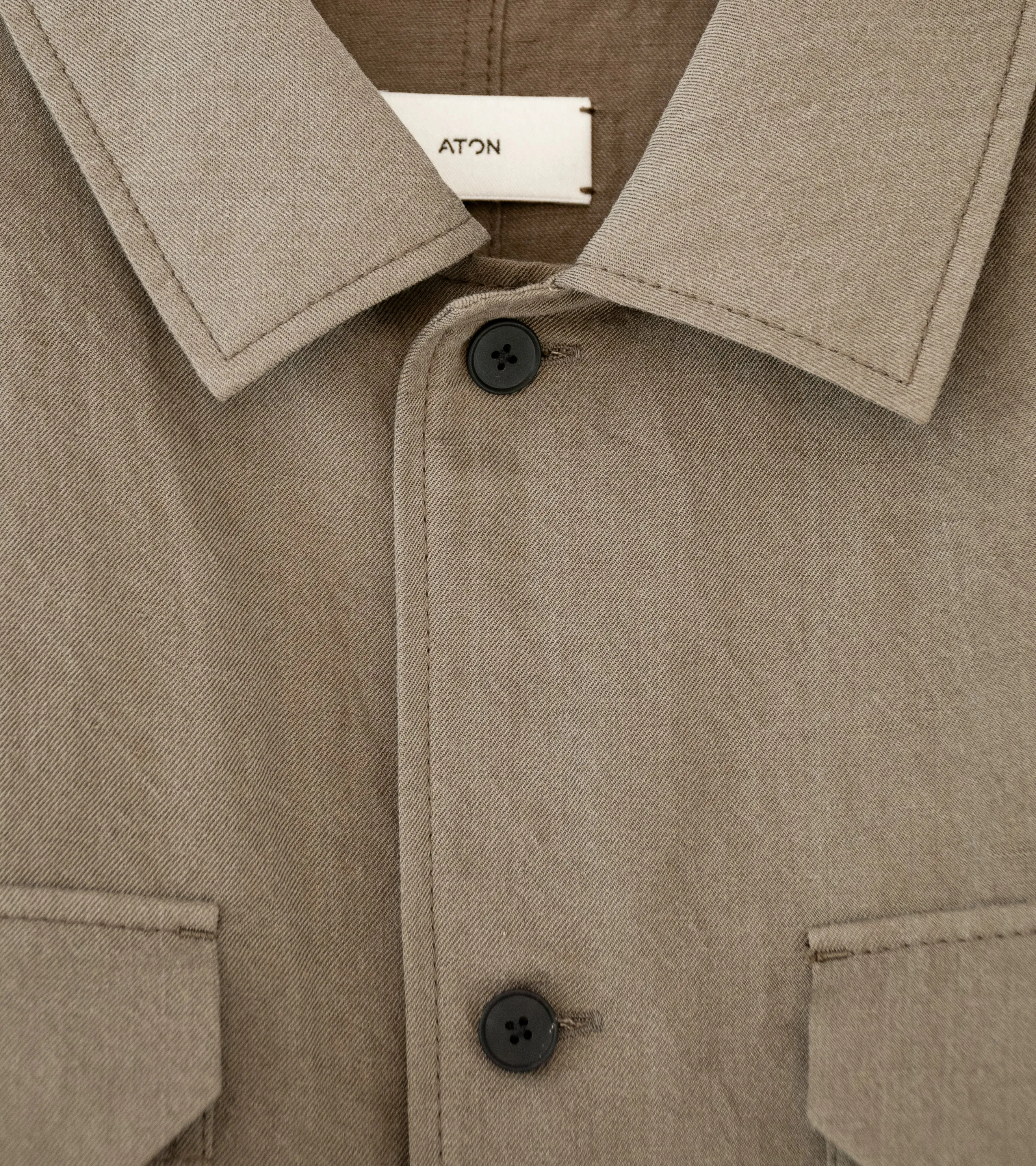 Aton 'CPO Shirt' (Gray Nidom Silk Linen)