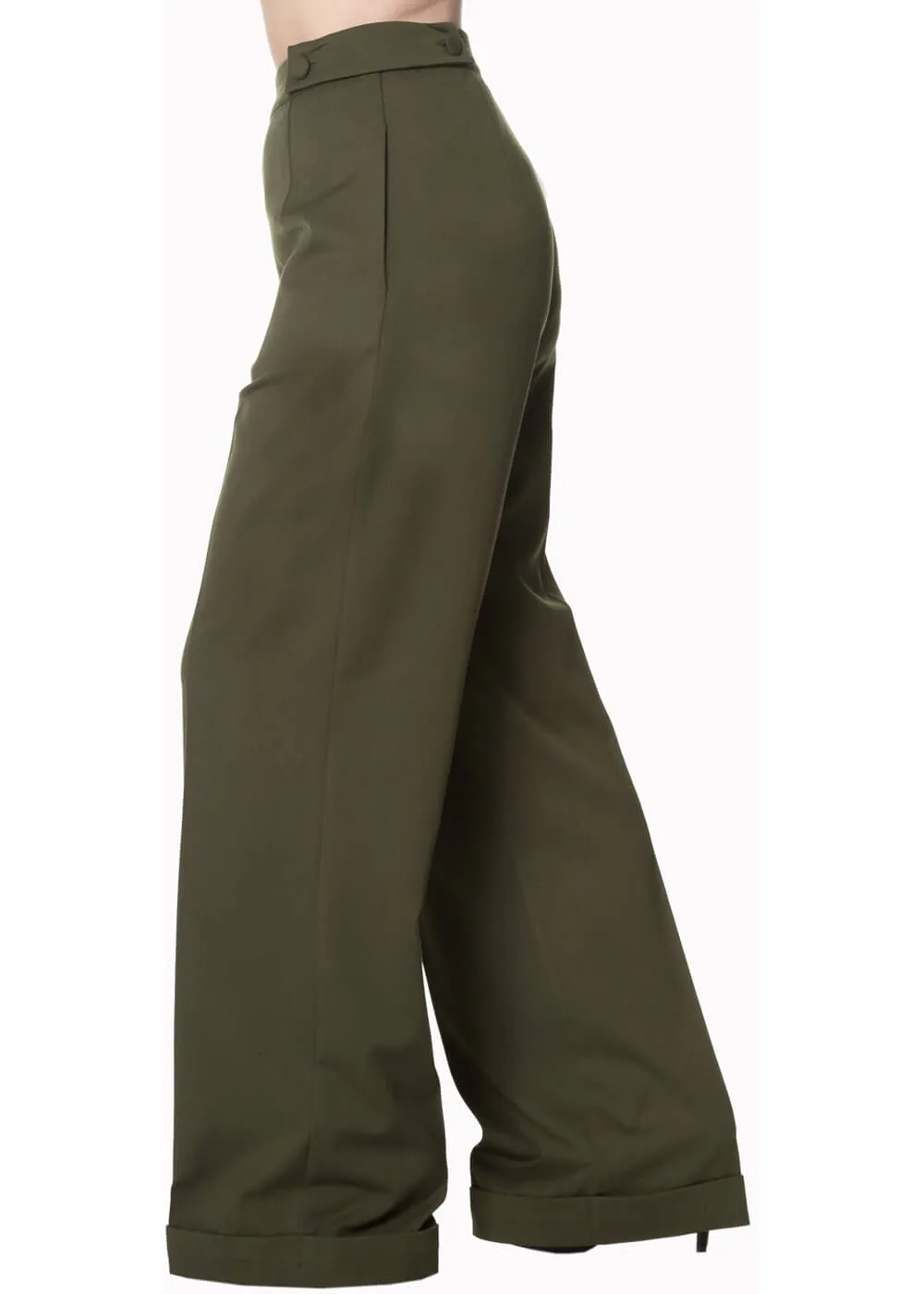 Banned Party On 40's Pantalon Trousers Dark Green