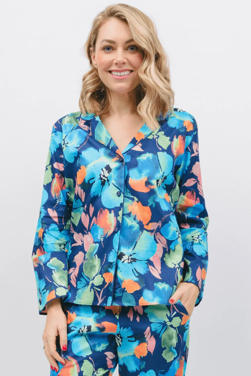 Bea Floral Print Long Sleeve Pyjama Top