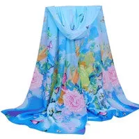 Beach Scarf From India poncho Sexy Scarves Chiffon Shawls Women Long Print Wrap Ladies Large Silk Scarfs