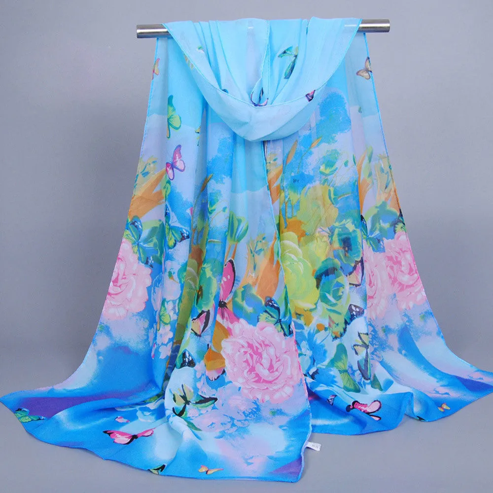 Beach Scarf From India poncho Sexy Scarves Chiffon Shawls Women Long Print Wrap Ladies Large Silk Scarfs