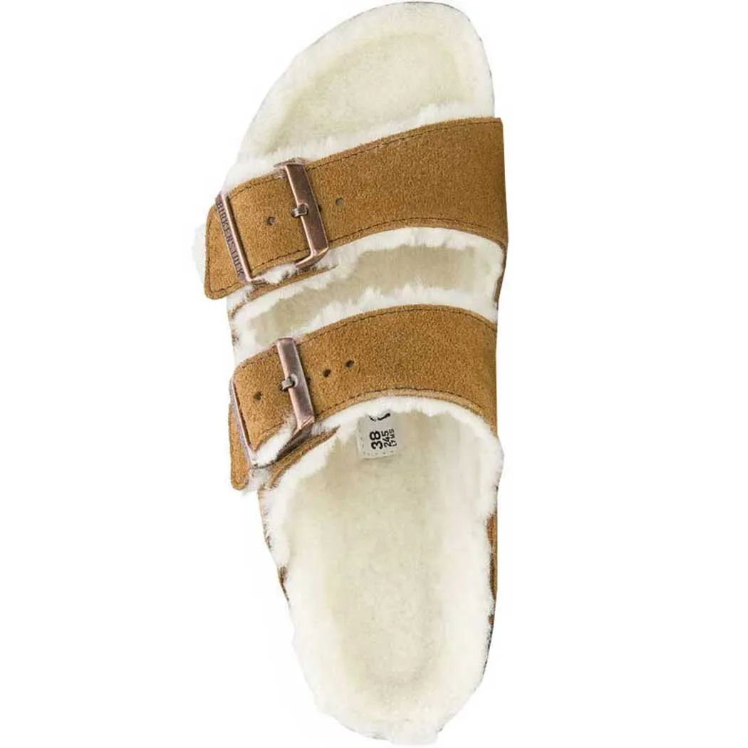 Birkenstock Arizona Sandal Shearling Mink Suede (Women's)