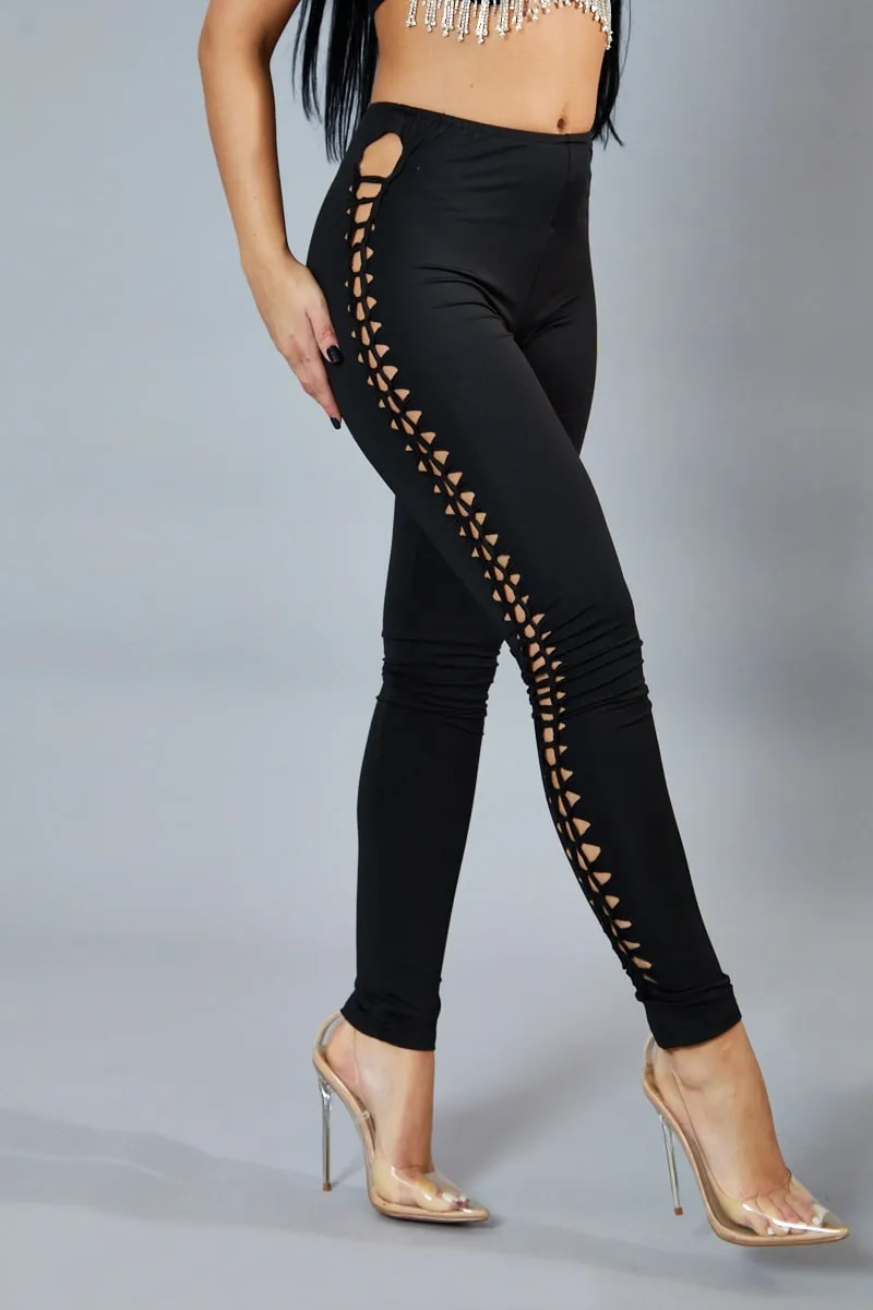 Black Knot Detail Leggings - Brigitta