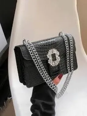 Black Square Crocodile Bag