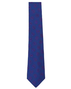 Blue and Red Floral Medallion Tie