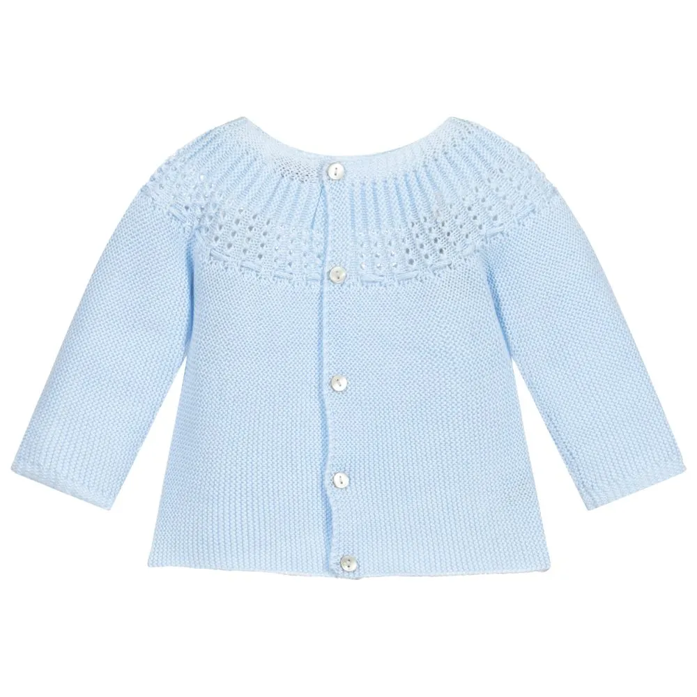 Blue Cotton Knitted Sweater