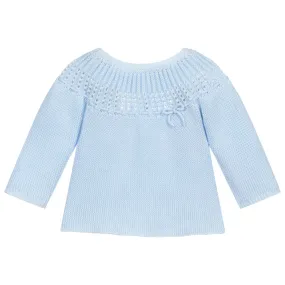 Blue Cotton Knitted Sweater