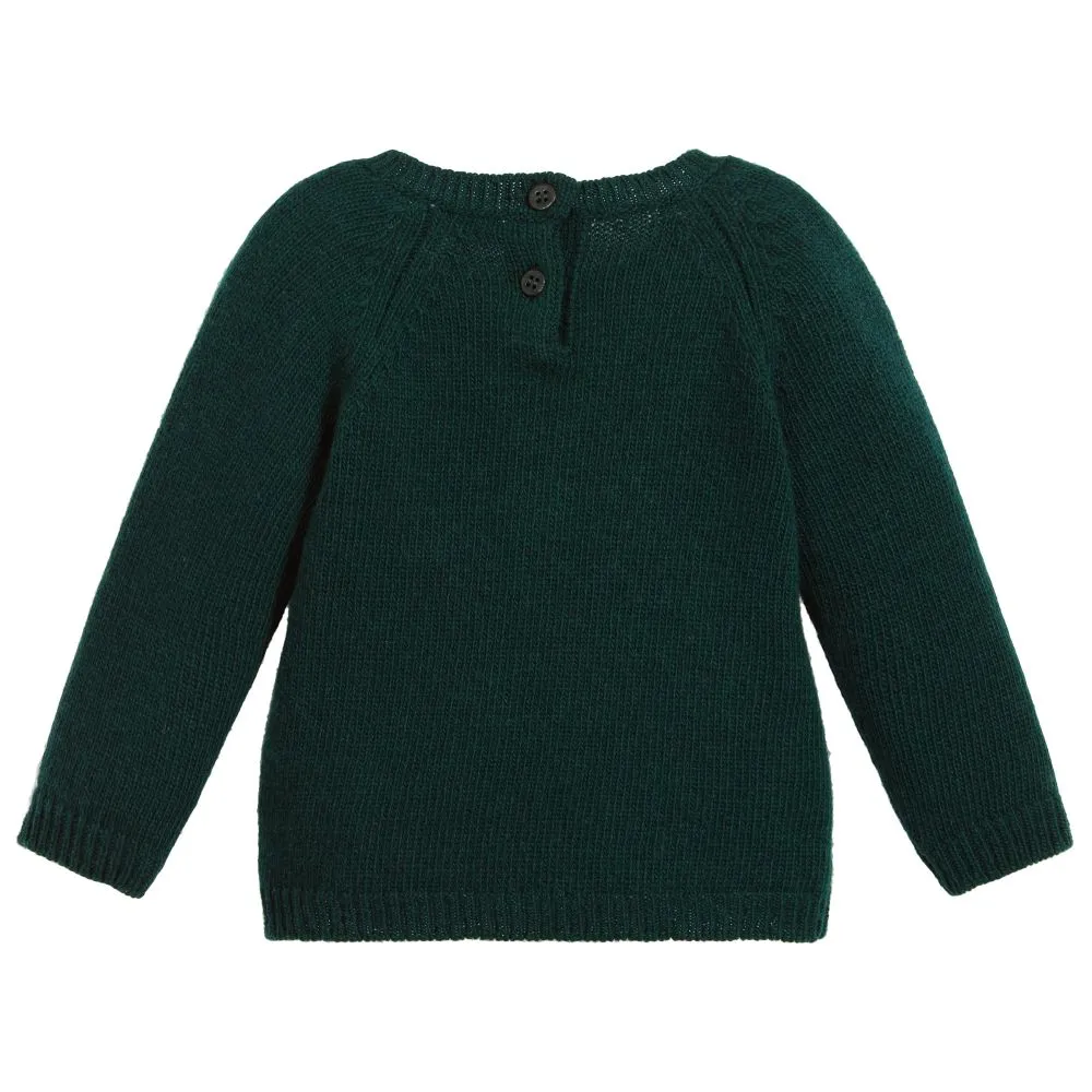 Boys Green Wool Sweater