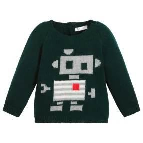 Boys Green Wool Sweater