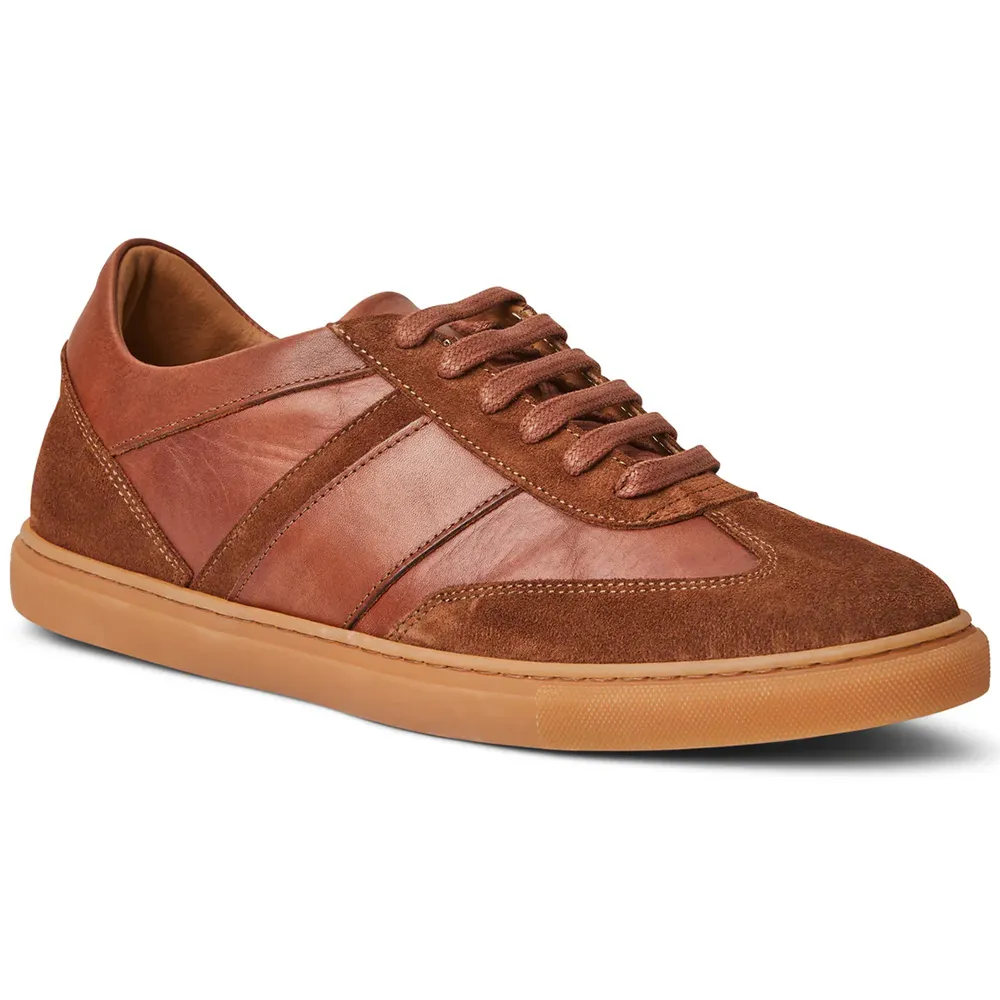 Bruno Magli Baccio Leather & Suede Sneaker Cognac