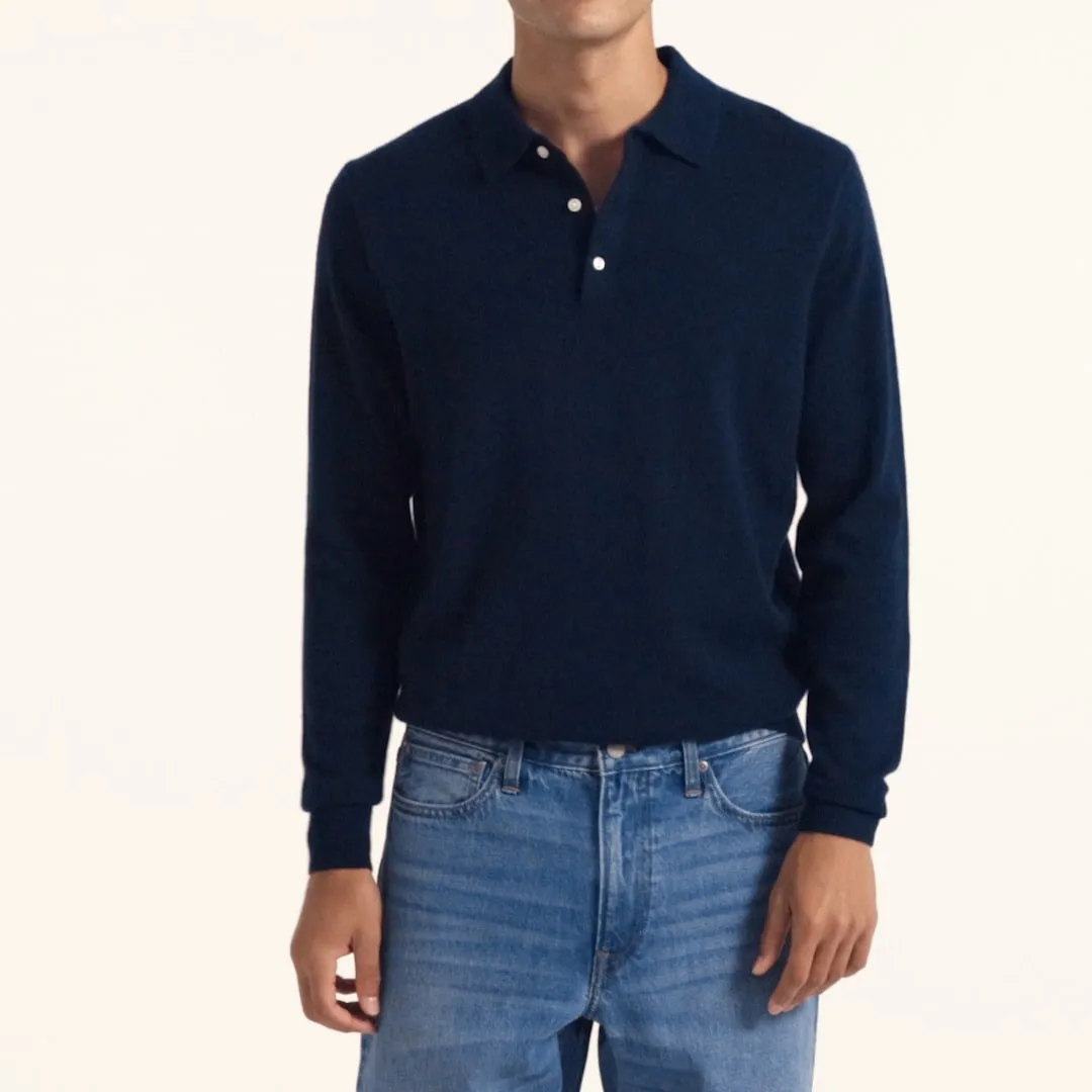 Cashmere collared sweater-polo