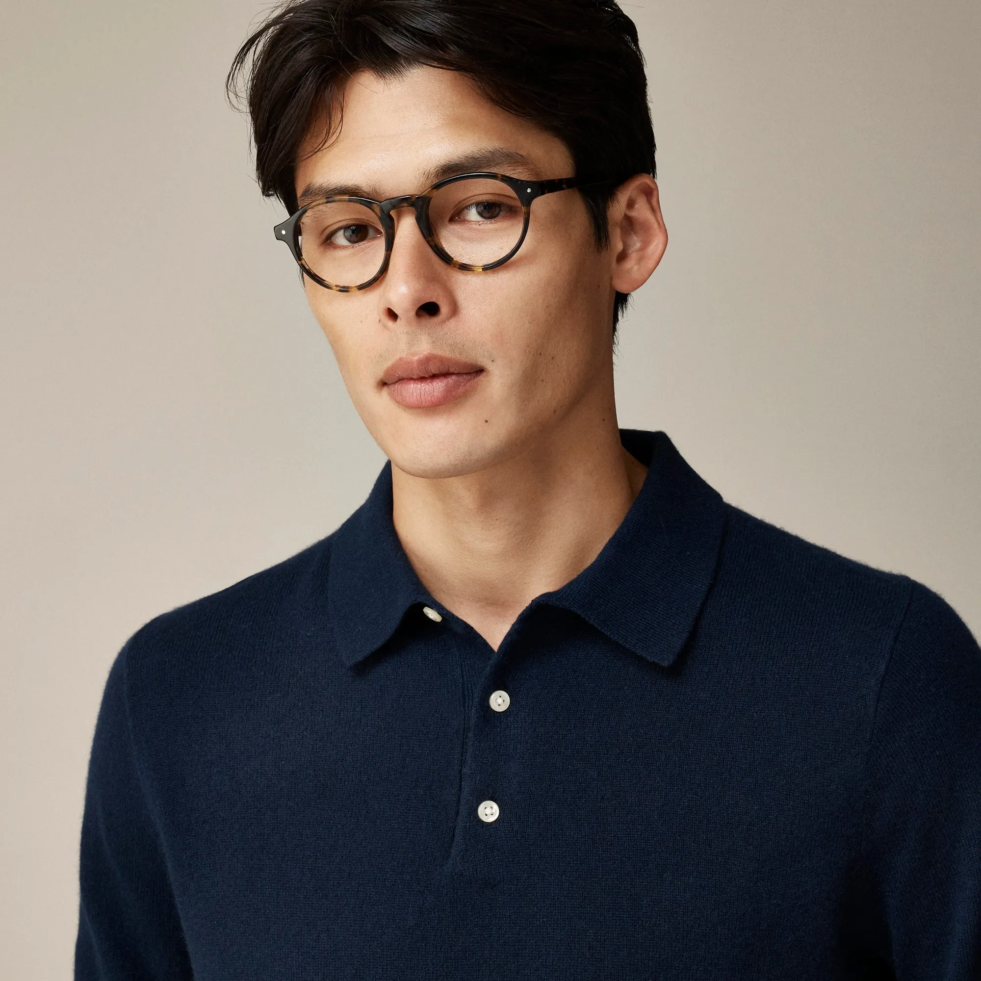 Cashmere collared sweater-polo