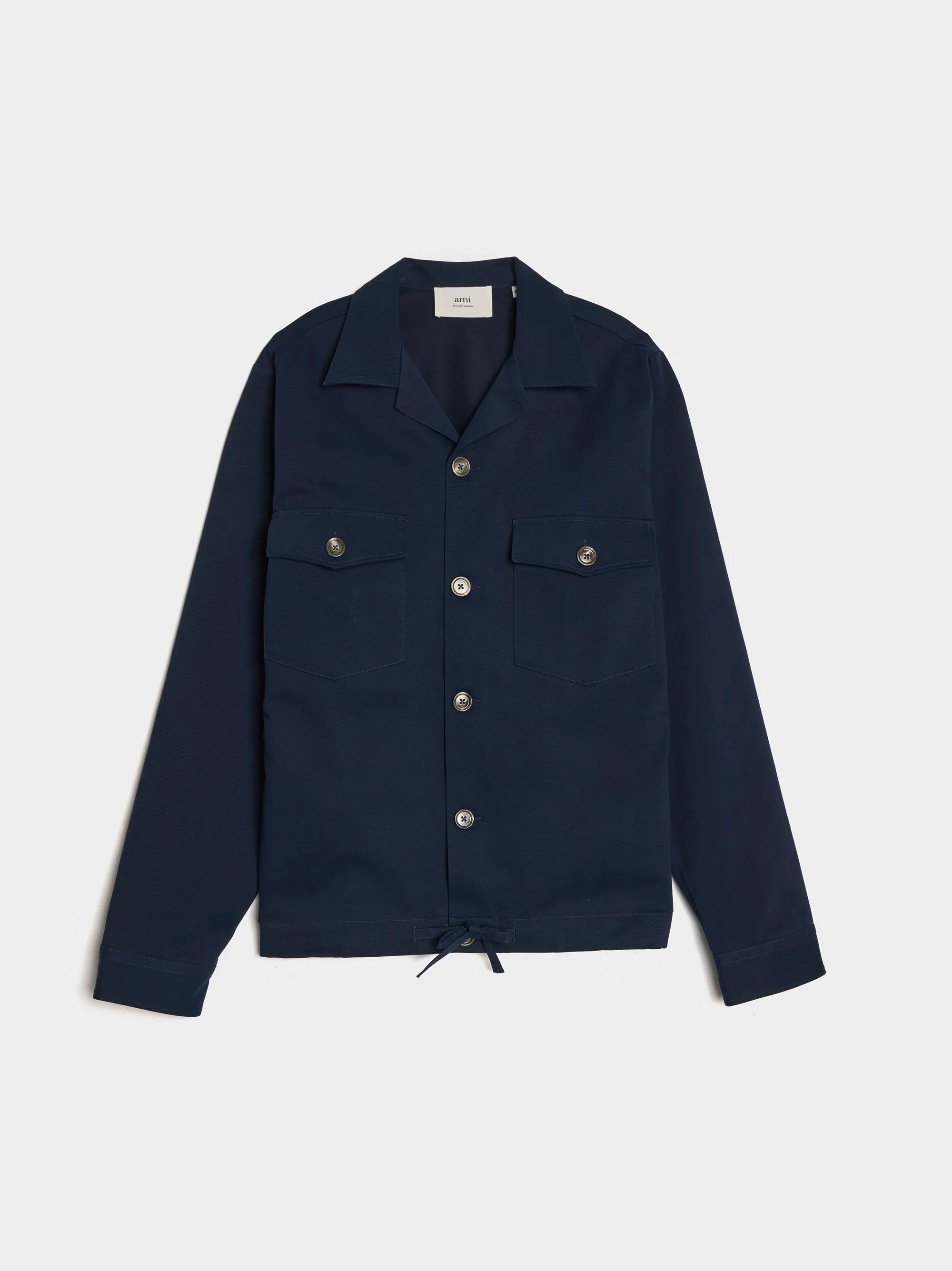 Classic Overshirt with Drawstring, Night Blue