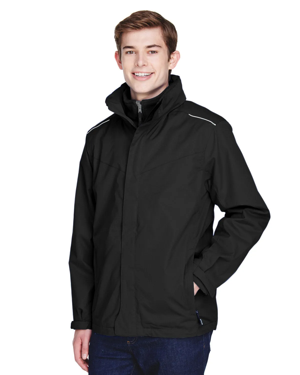 CORE365 Men's Tall 3-in-1 Jacket with Fleece Liner Black