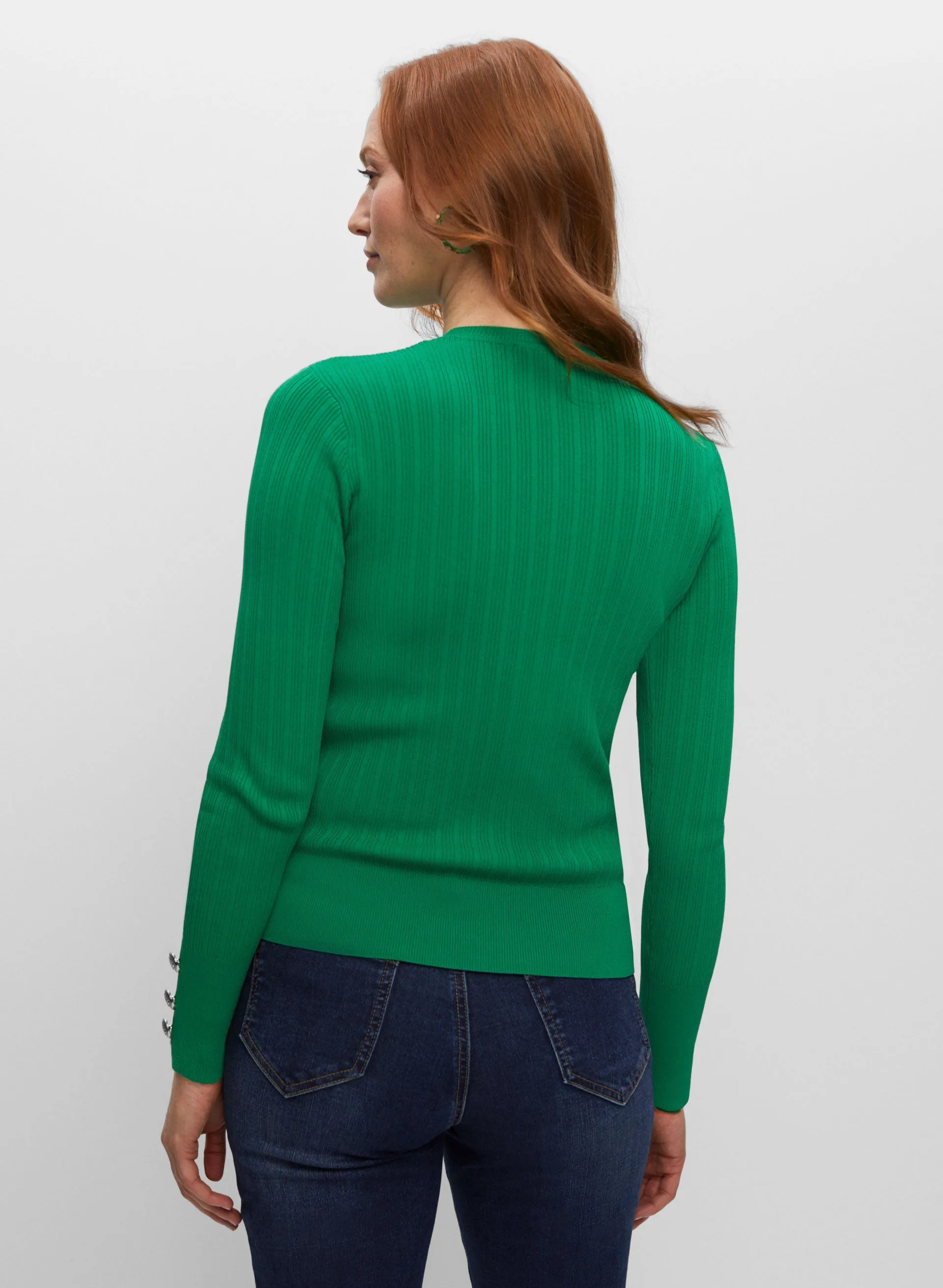 Crested Button Detail Sweater