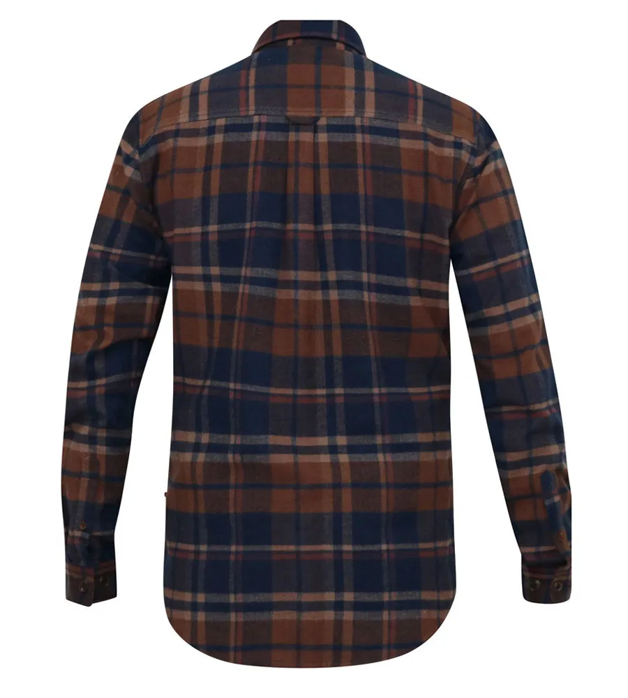 D555 Mens Long Sleeve Check Overshirt With Two Patch Pockets (SHERLOCK)