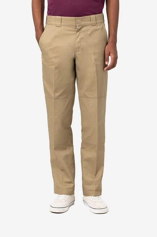 Dickies trousers Strght Dble Knee Rec men's beige color