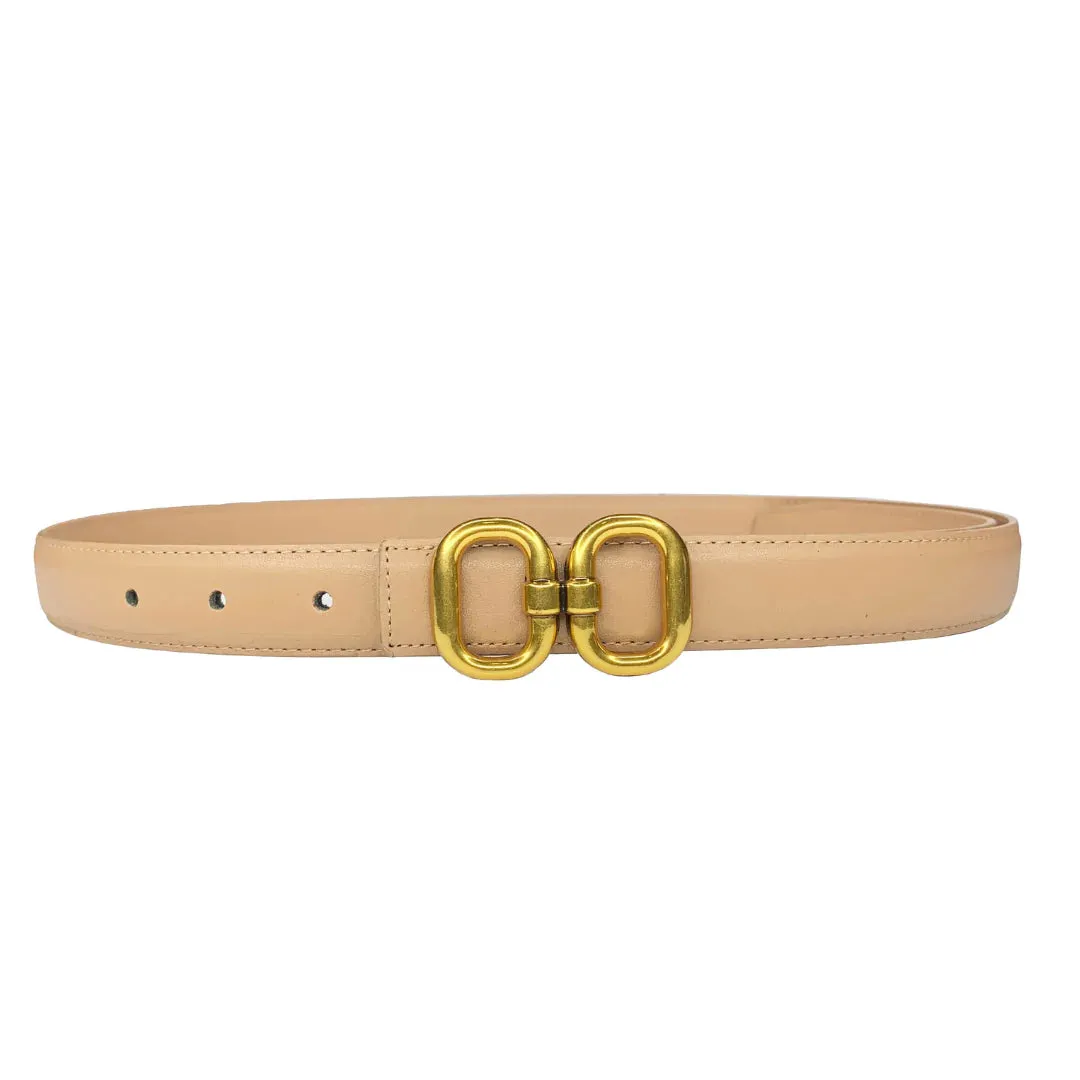 Double Oval Linked Belt in Tan