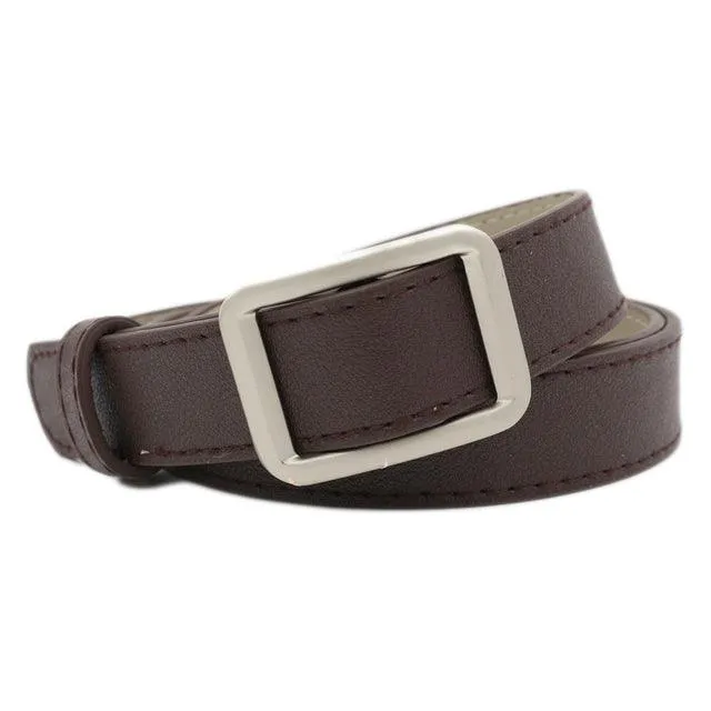 Double Ring Circle Button Belt Leisure Leather Belt