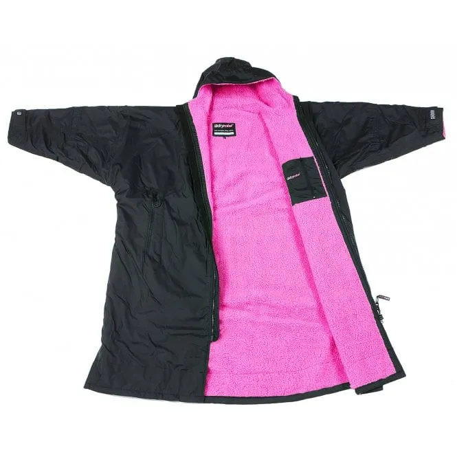 Dryrobe Advance Long Sleeve Coat (Black/Pink)