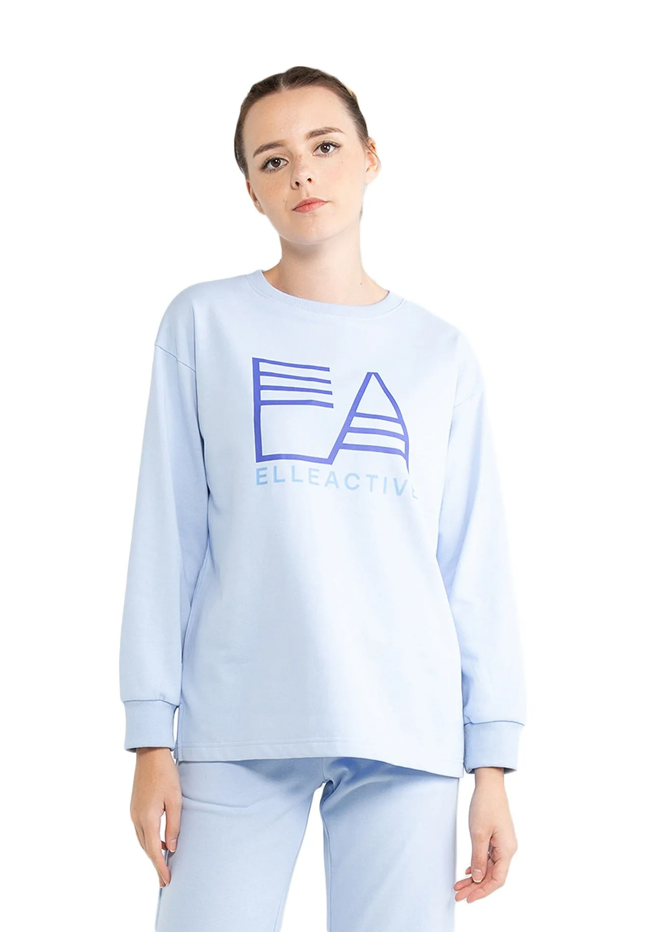 ELLE Apparel Active Logo Oversized Basic Sweatshirt