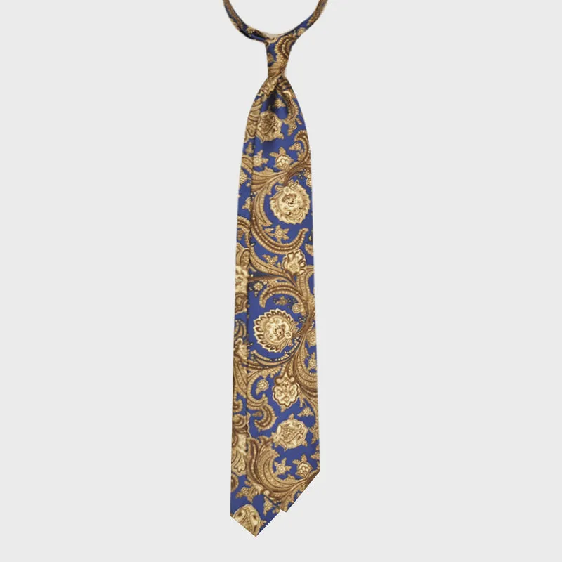 F.Marino Handmade Silk Tie 3-Fold Liberty | Persian Blue