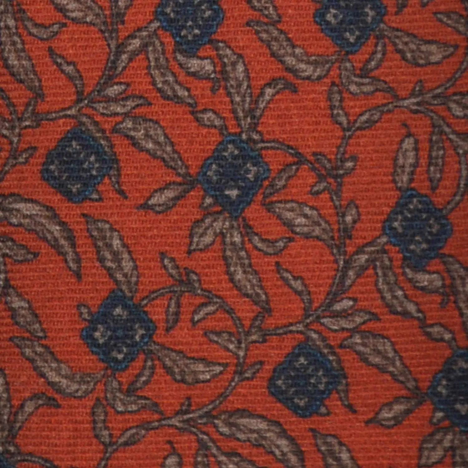 F.Marino Liberty Printed Wool Tie 3 Folds Orange