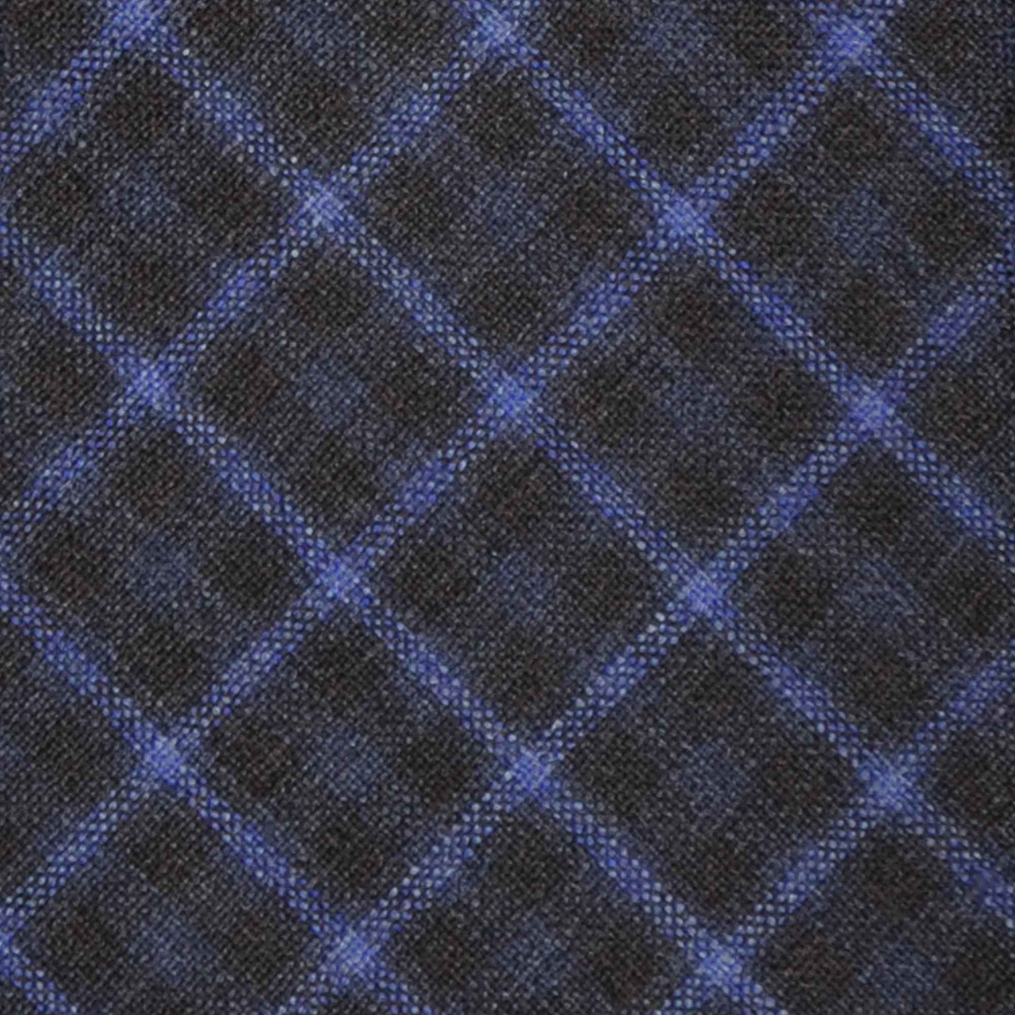 F.Marino Wool Tie 3 Folds Checked Pervinca Blue