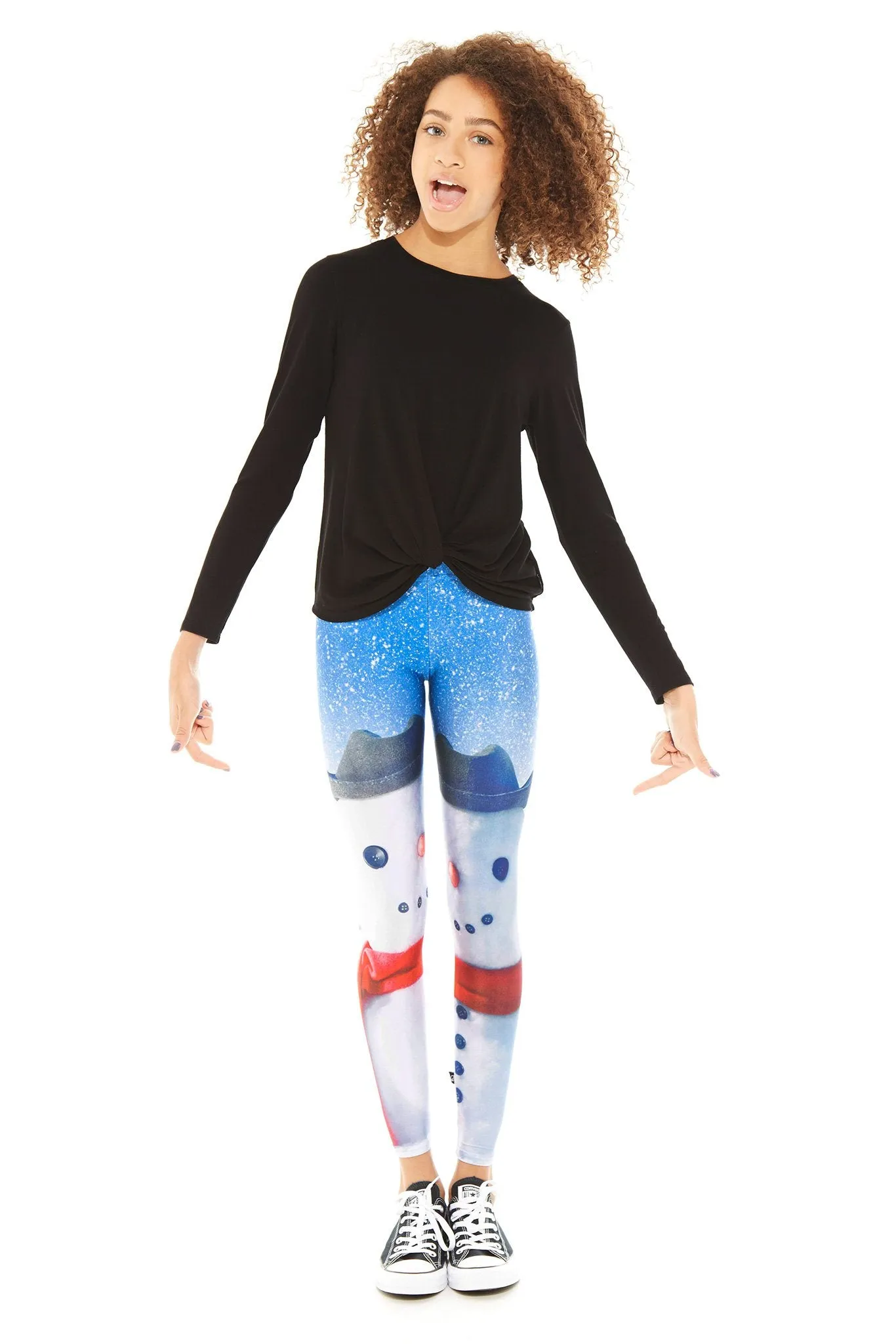 Girls Leggings in Snowman