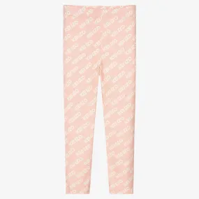 Girls Pink & White Leggings