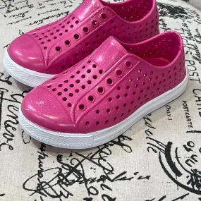 Girls Pink Glitter Slide on Sneaker/Sandal