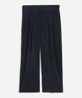 Gurkha Wide Leg Pleated Cord Trousers