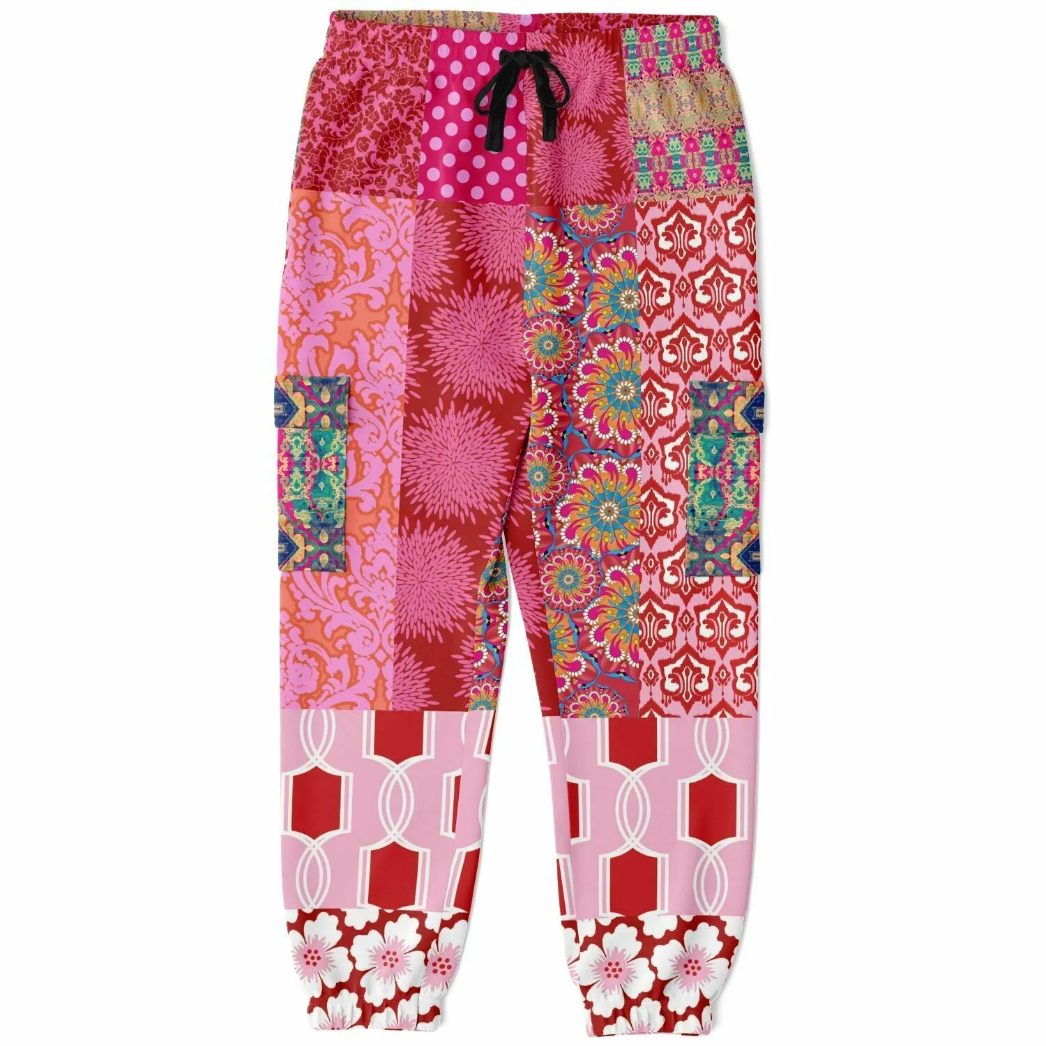 Gypsy Beat Pink Patchwork Unisex Eco-Poly Joggers