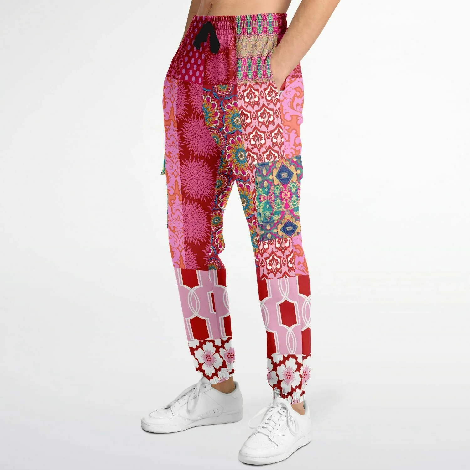 Gypsy Beat Pink Patchwork Unisex Eco-Poly Joggers