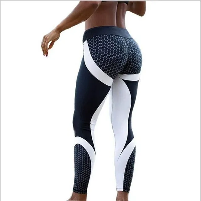 Hayoha Mesh Pattern Print Leggings Fitness