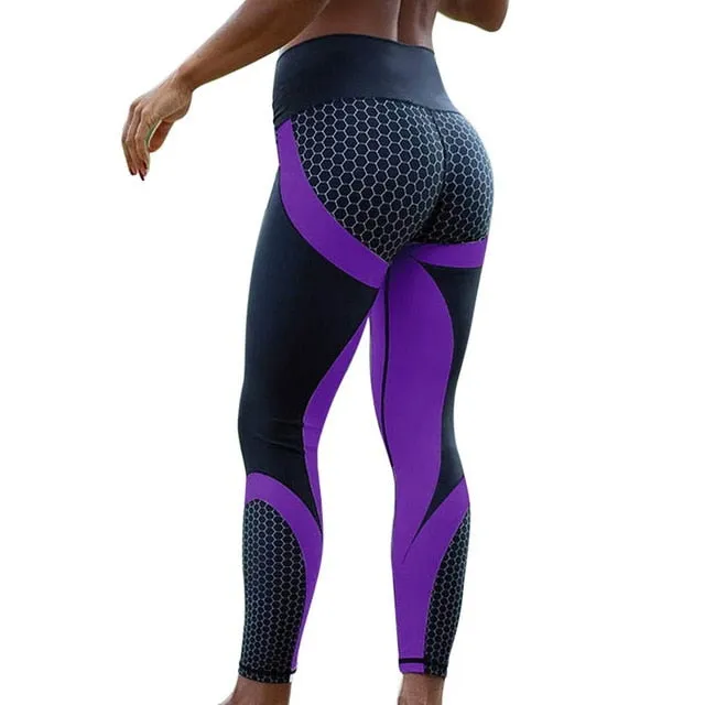 Hayoha Mesh Pattern Print Leggings Fitness