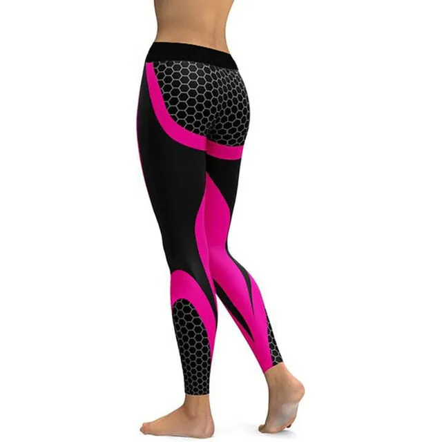 Hayoha Mesh Pattern Print Leggings Fitness