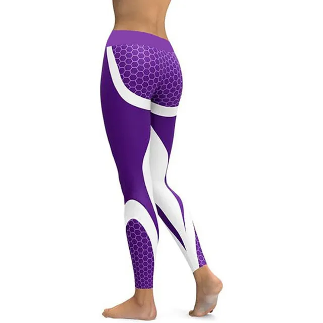 Hayoha Mesh Pattern Print Leggings Fitness