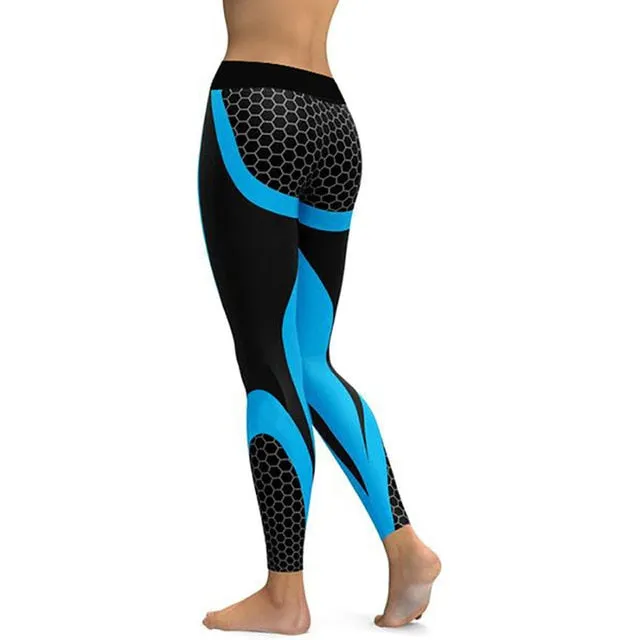 Hayoha Mesh Pattern Print Leggings Fitness