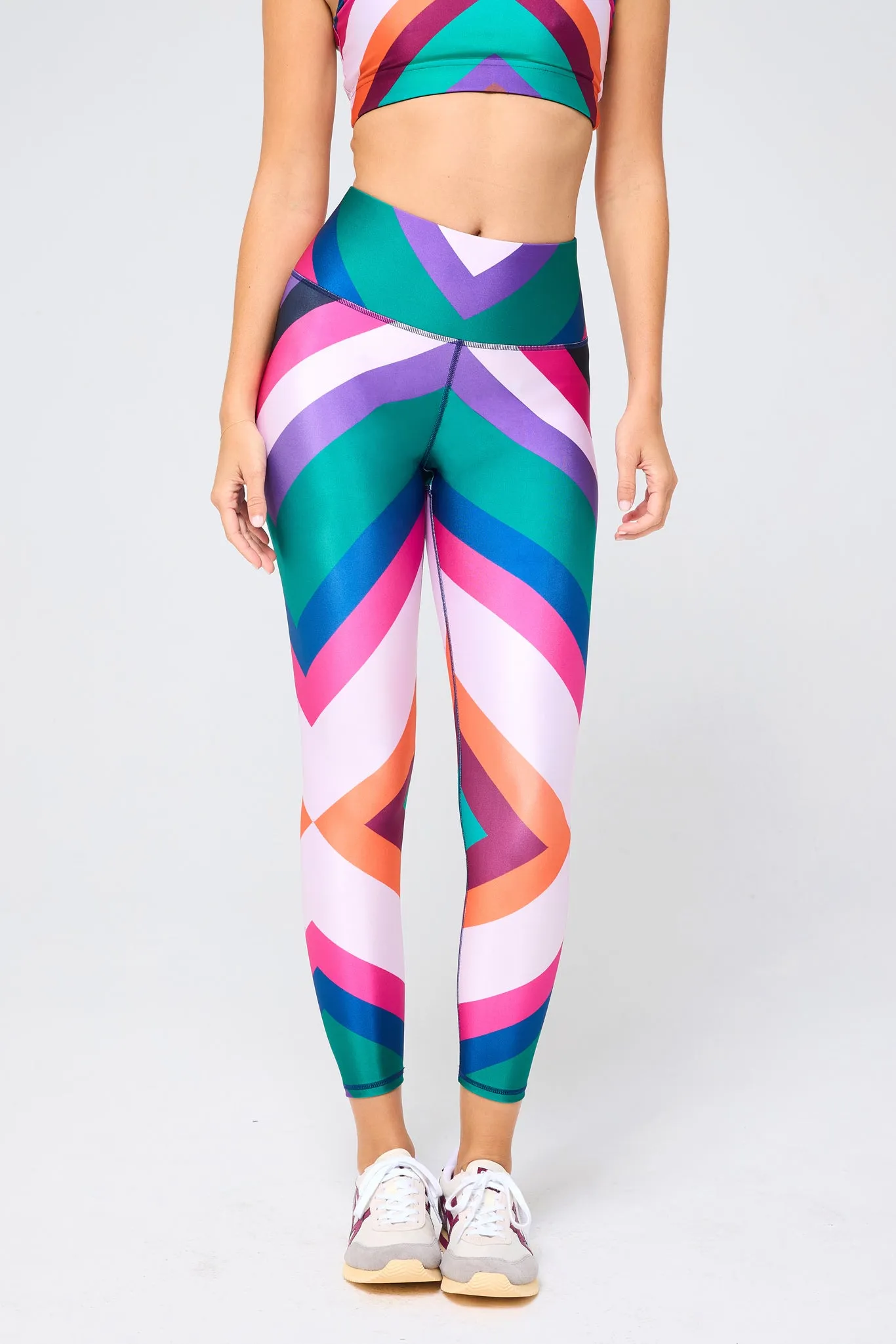 Hi-Shine Leggings in Jade Chevron