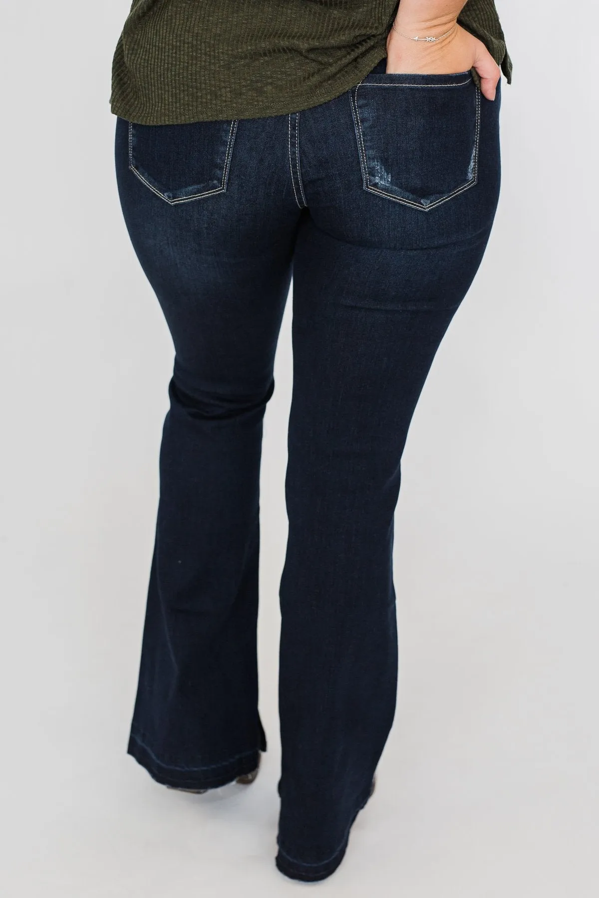 KanCan Non-Distressed Flare Jeans- Felicity Wash