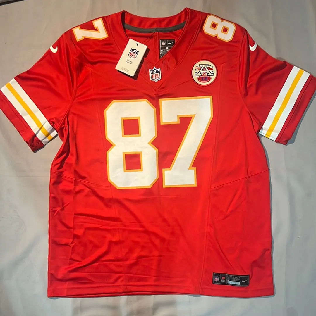 Kansas City Chiefs NFL Nike On Field Authentic Apparel #87 Kelce Men’s Jersey