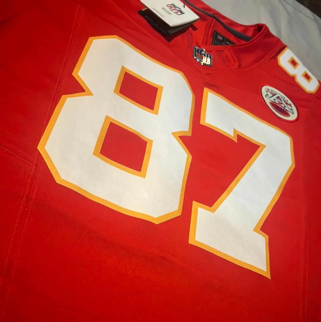 Kansas City Chiefs NFL Nike On Field Authentic Apparel #87 Kelce Men’s Jersey