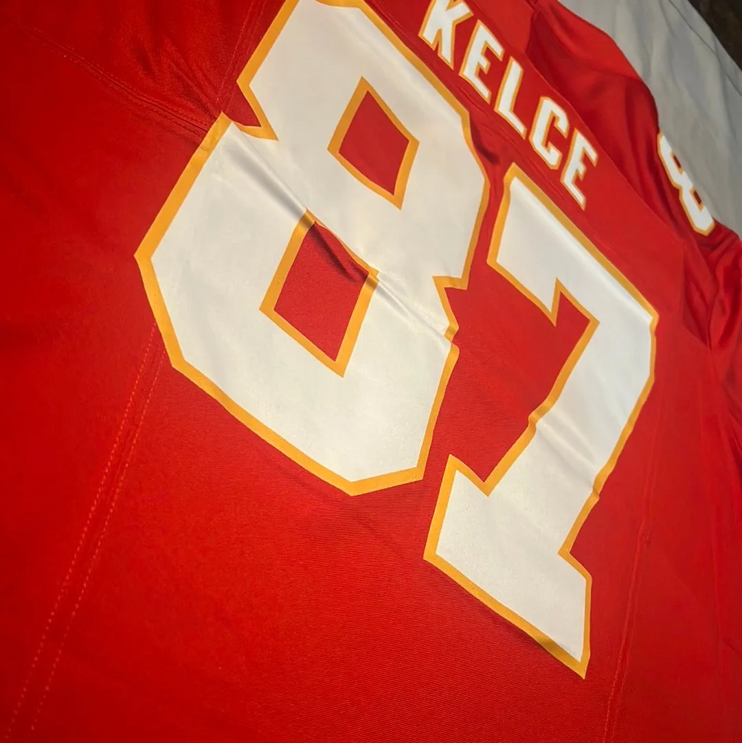 Kansas City Chiefs NFL Nike On Field Authentic Apparel #87 Kelce Men’s Jersey