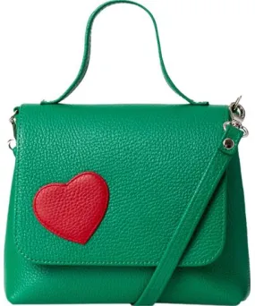 Laura Olaru Women's Green Mini Love Bag With Red Heart Attached