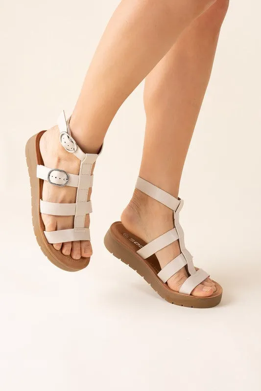 Ledell-S Gladiator Platform Strapped Sandals