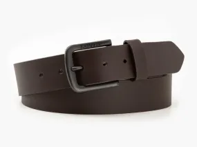 Levi's® Seine Leather Logo Belt Dark Brown