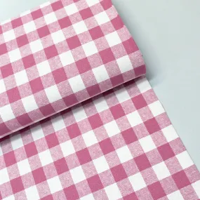 Linen and Cotton Mix - Gingham - Rose Pink